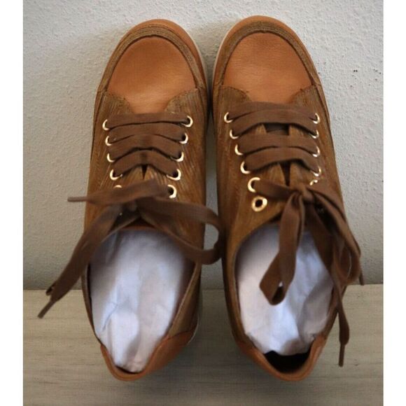 Emilie Karston Women's 38 US 6.5 Camel/Brown Leather Camin Lace-Up Shoes SIB - Picture 8 of 9